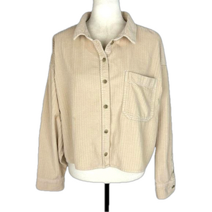 AEO cream corduroy shacket